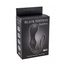 Эрекционное кольцо с анальной пробкой Double Pleasure Anal Plug Black 4217-01Lola