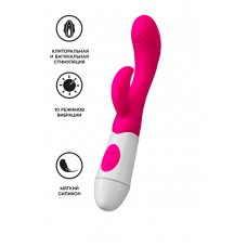Вибратор с клиторальным стимулятором A-Toys by TOYFA Nessy, силикон, розовый, 20 см