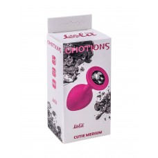 Анальная пробка Emotions Cutie Medium Pink black crystal 4012-01Lola