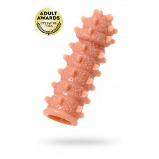 Насадка реалистичная KOKOS EXTREME SLEEVE с дополнительной стимуляцией, TPE, телесная, 14.7 см