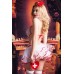 Костюм медсестры Candy Girl Lola (боди, юбка, чулки, ободок, маска, аксессуар), бело-красный, OS