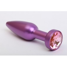 Пробка металл фиолетовая с розовым стразом 11,2х2,9см 47417-MM