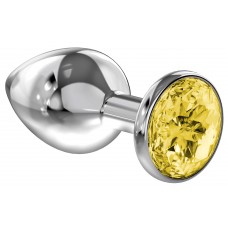 Анальная пробка Diamond Yellow Sparkle Small 4009-02Lola