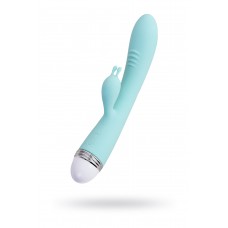 Вибратор с клиторальным стимулятором Flovetta IRIS, силикон, голубой, 22 см