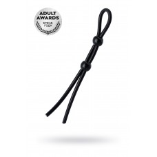 Лассо на пенис A-Toys by TOYFA Riat с двумя бусинами, силикон, черное, 19,5 см