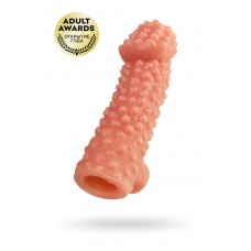 Насадка реалистичная KOKOS COCK SLEEVE с дополнительной стимуляцией, TPE, телесная, 17.6 см