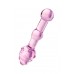 Двусторонний фаллоимитатор Sexus Glass, стекло, розовый, 17 см