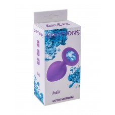 Анальная пробка Emotions Cutie Medium Purple light blue crystal 4012-05Lola