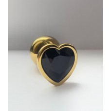 Анальная пробка с сердечком, размер М металл